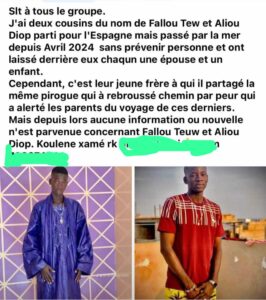 Portés disparus en mer , ces deux jeunes hommes laissent leurs épouses et enfants sans nouvelles