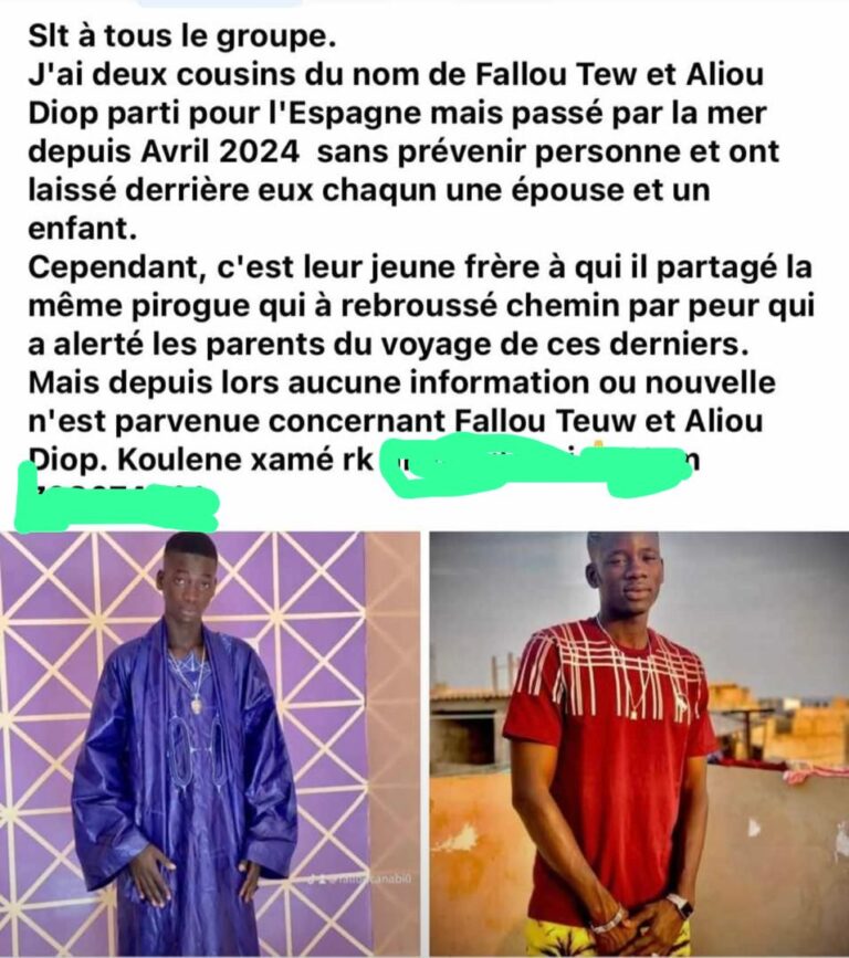 Portés disparus en mer , ces deux jeunes hommes laissent leurs épouses et enfants sans nouvelles