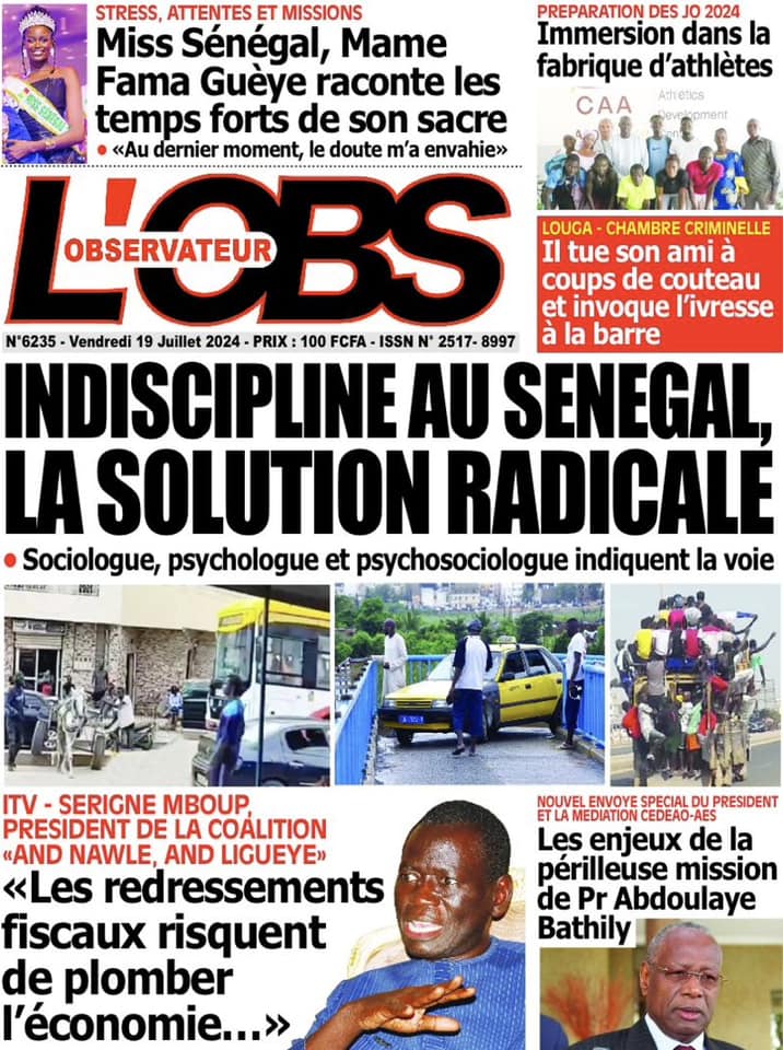 Découvrez les Unes des journaux sénégalais du vendredi 19 juillet 2024