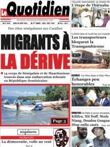 Découvrez les Unes des journaux sénégalais du jeudi 08 août 2024