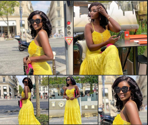 Photos : L&rsquo;actrice Salma, belle et simple en jaune