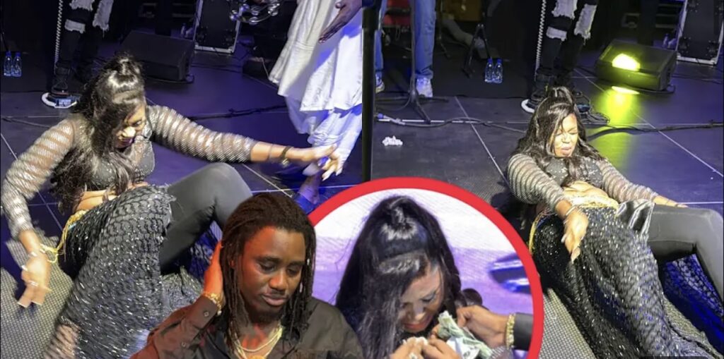 (Vidéo) – La chute spectaculaire de Ndèye Ndiaye Banaya sur scène lors d’une soirée de Wally Seck.