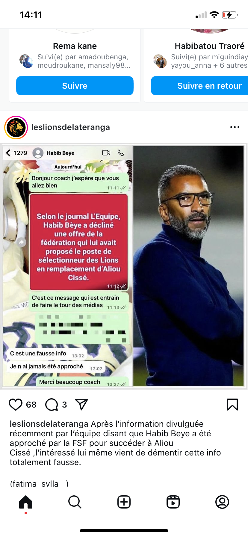 Refus de coacher les Lions. Habib Bèye dément l’info