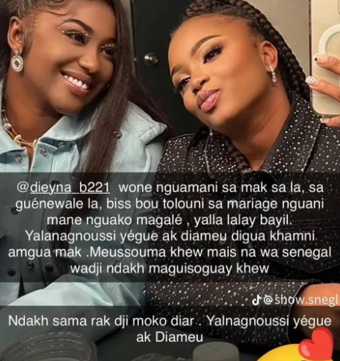 Mariage : Dieyna Baldé choisit Mia Guissé comme…