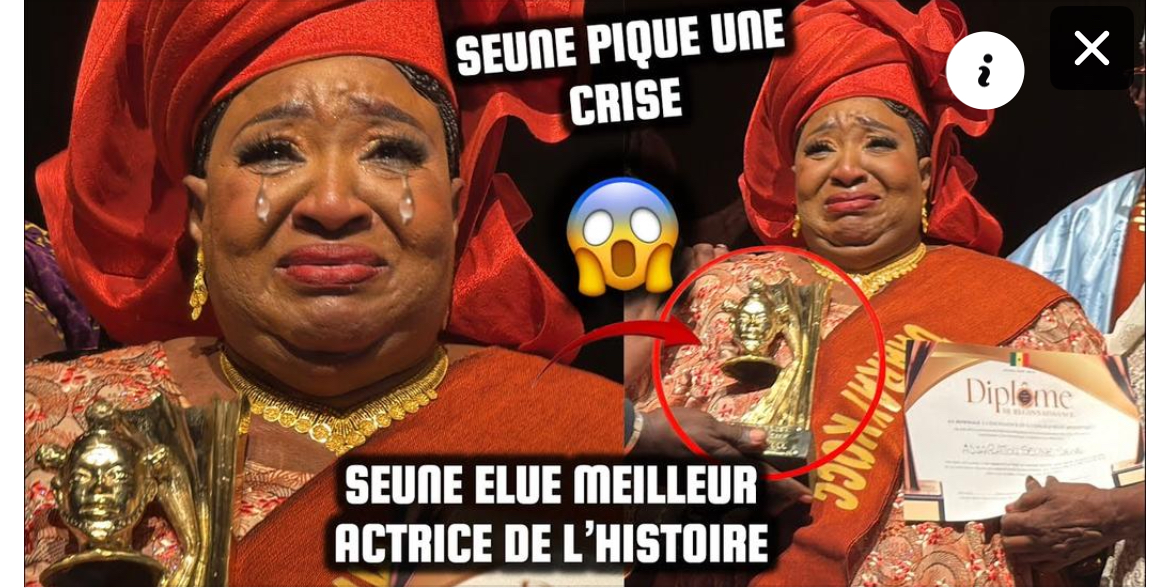 (Vidéo)- Meilleure actrice de tous les temps: Seune Sène pleure de joie en recevant son prix