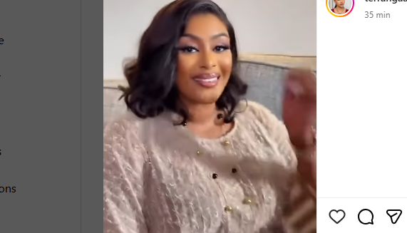 (Vidéo) : L&rsquo;actrice Adja majestueuse dans une tunique à  couper le souffle