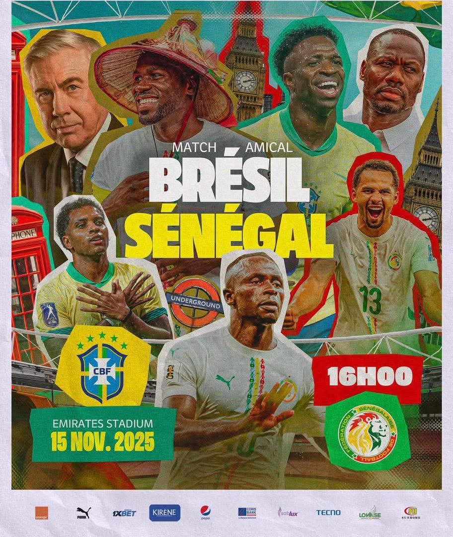 Choc de prestige à Londres : Sénégal vs Brésil !
