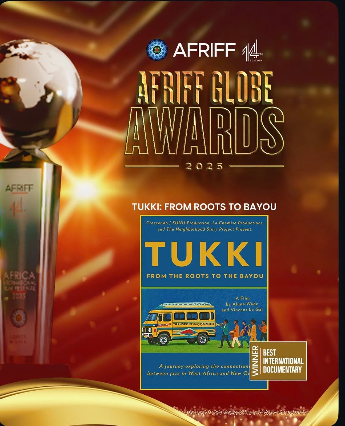Tukki de Alune Wade sacré Meilleur Film Documentaire International à l’AFRIFF