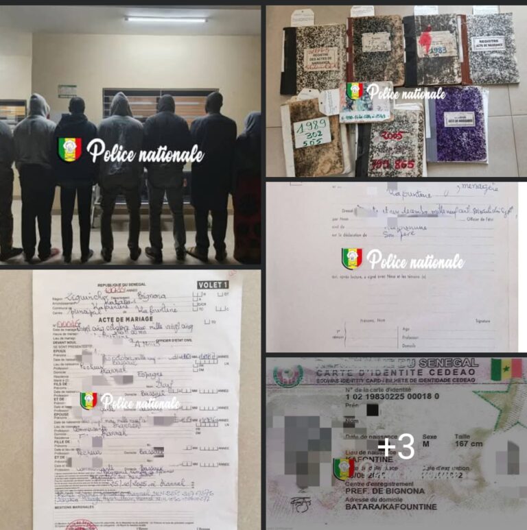 Ziguinchor : sept personnes déférées pour fraude massive sur des documents d’état civil