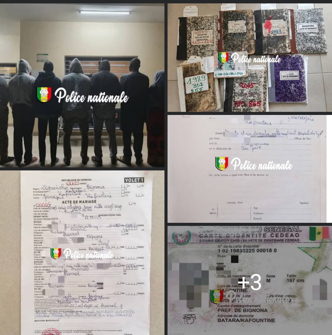 Ziguinchor : sept personnes déférées pour fraude massive sur des documents d’état civil