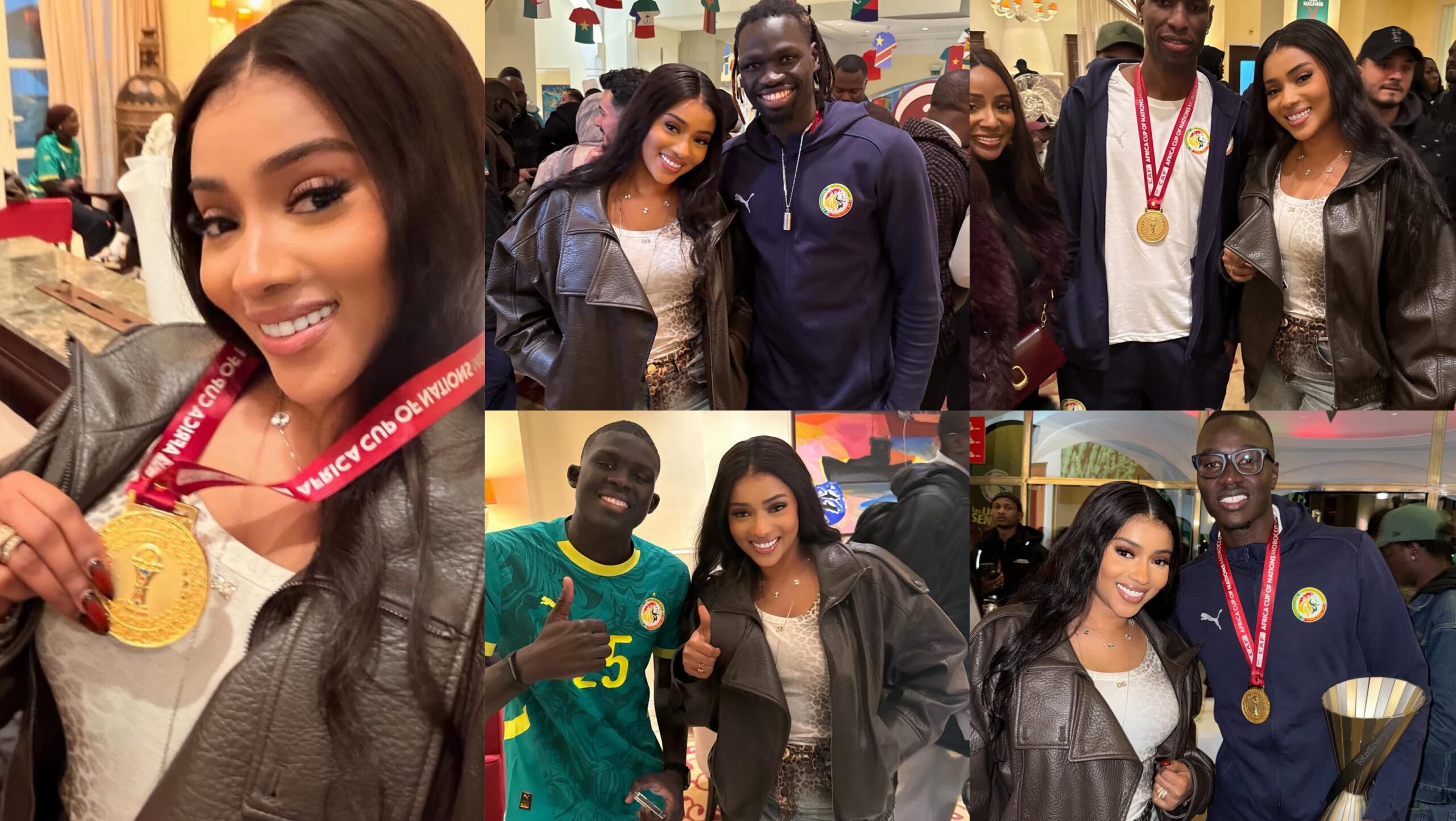 (Photos)- Racky Aidara s’affiche avec les Lions et leurs médailles après le sacre continental