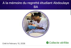 Cagnotte pour l’étudiant Abdoulaye Ba décédé à l’UCAD : L’incroyable somme collectée en 4 jours (Photo)