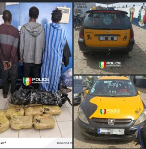Diamaguène : Un taxi intercepté avec 8 kg de drøgue, trois suspects écroués