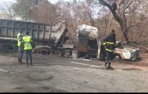 Drame à Sédhiou : un chauffeur perd la vie dans une collision suivie d’incendie…