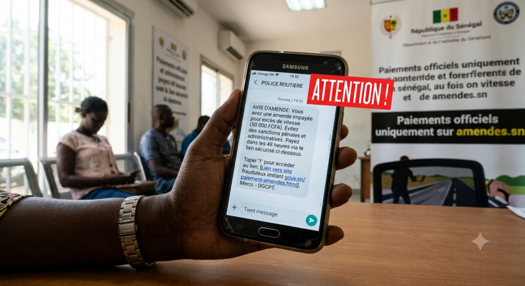 Faux SMS d’amendes au Sénégal : La DGCPT alerte contre une cyberescroquerie