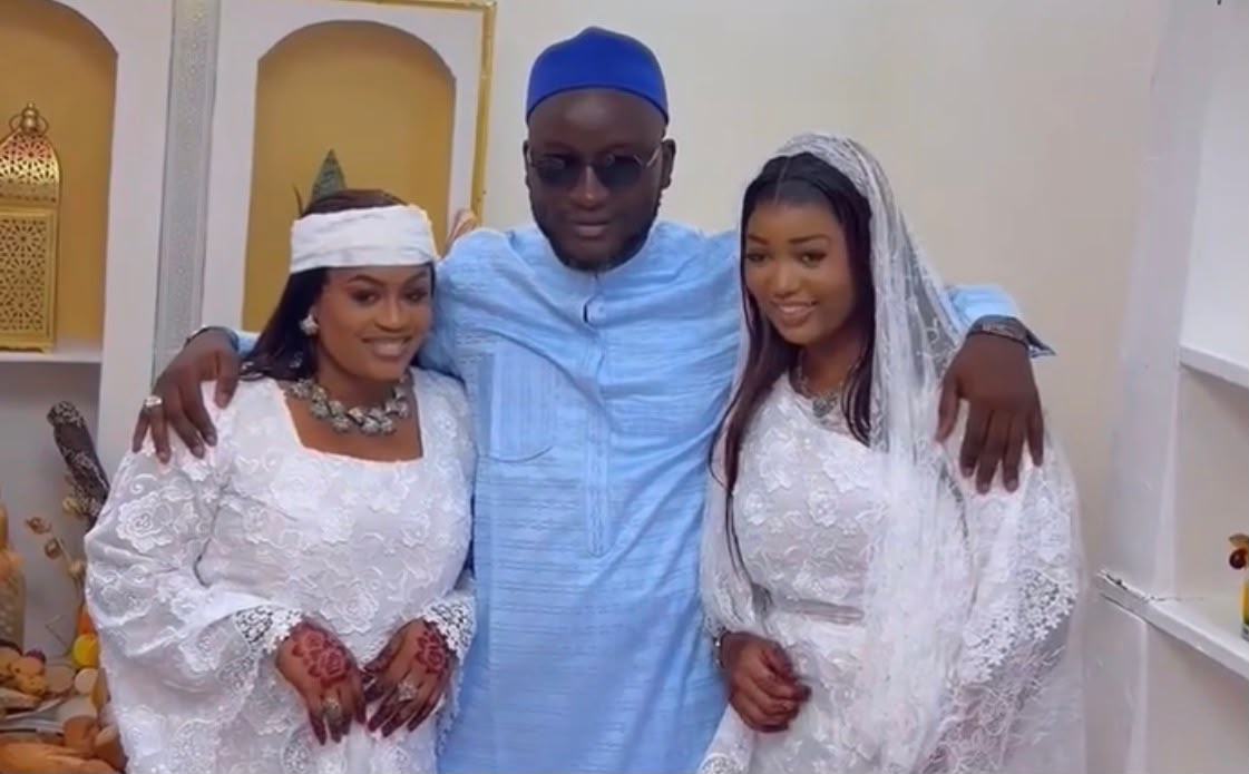 Gamou de Tivaouane : Oustaz Modou Fall pose avec ses deux épouses