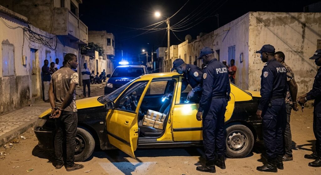 Piégés dans une ruelle à bord d’un taxi : deux trafiquants de chanvre indien arrêtés à Saint-Louis