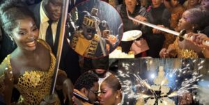 (Vidéo) – Baptême de sa fille : Fatou Ndiaye débarque avec un sabre sous la pluie…